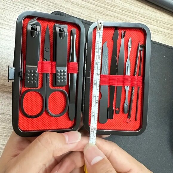 Black & Red Manicure Set - 10 pc set - Picture 4 of 5